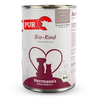Herrmann’s Kreativ-Mix Pur Bio-Rind – 100 % Reinfleisch im eigenen Saft für BARF-Ernährung von Hunden