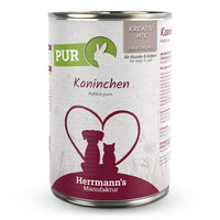 Herrmann’s Kreativ-Mix Reinfleisch Kaninchen – 100 % Kaninchenfleisch für Hunde und Katzen, leicht verdauliches Ergänzungsfutter in Bio-Qualität