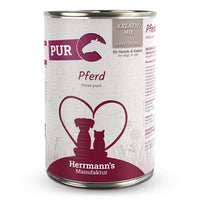 Herrmann’s Kreativ-Mix Reinfleisch Pferd – 100 % Pferdefleisch für Hunde und Katzen, fettarmes Ergänzungsfutter in Bio-Qualität