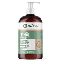 AniForte® Leinöl in kaltgepresster Premiumqualität für Hunde, Katzen und Pferde – reich an Omega-3- und Omega-6-Fettsäuren zur Unterstützung von Haut, Fell und Stoffwechsel. Ideal als BARF-Zusatz und tägliche Futterergänzung.