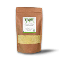 BIOPUR Kartoffel-Flocken – veganes, glutenfreies Ergänzungsfuttermittel für Hunde und Katzen in brauner Papiertüte mit Sichtfenster