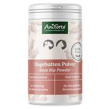 AniForte® Hagebuttenpulver – natürliches Ergänzungsfuttermittel für Hunde und Katzen, unterstützt Immunsystem und Gelenkfunktion mit Vitamin C aus 100 % Hagebuttenschalen