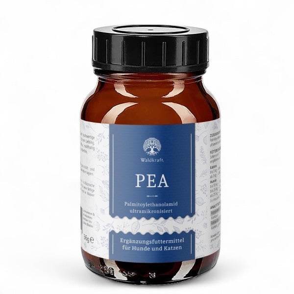 PEA Pulver für Hunde und Katzen in hochwertiger, ultramikronisierter Qualität – unterstützt das endogene Gleichgewicht auf natürliche Weise.