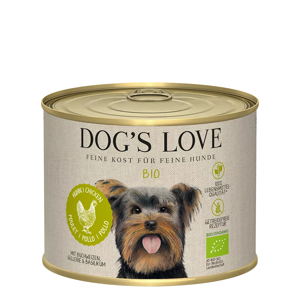 DOG’S LOVE Bio Huhn – getreidefreies Nassfutter für Hunde 200g