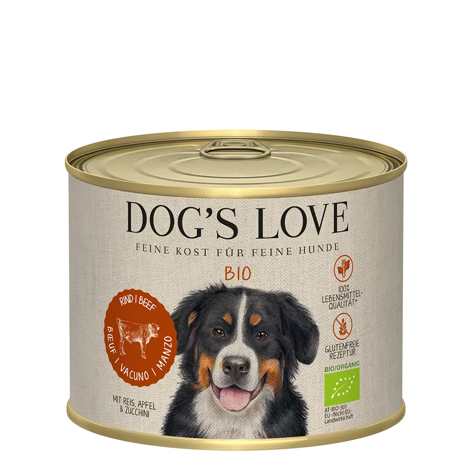 DOG’S LOVE Bio Rind – Nassfutter für Hunde 200g