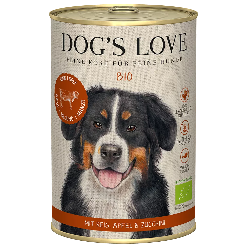 DOG’S LOVE Bio Rind – Nassfutter für Hunde 400g