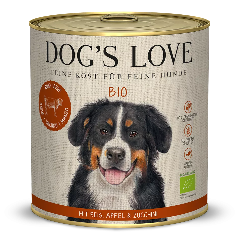 DOG’S LOVE Bio Rind – Nassfutter für Hunde 800g