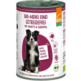 Defu Bio Rind High Sensitive: getreidefreies Bio-Nassfutter für Hunde mit 70 % Bio-Rind als Monoprotein, Karotten, Kartoffeln und Fenchel. Ohne Gluten.