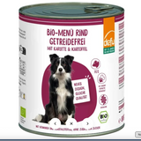 Defu Bio Rind High Sensitive: getreidefreies Bio-Nassfutter für Hunde mit 70 % Bio-Rind als Monoprotein, Karotten, Kartoffeln und Fenchel. Ohne Gluten.