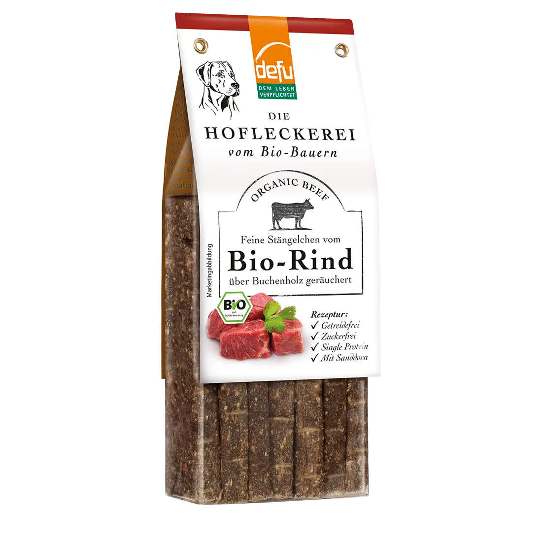 Defu Hofleckerei Bio-Rind – getreidefreie Hundesnacks 125g