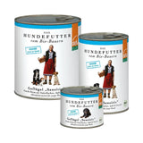 Dose Junior Geflügel Sensitive – Bio-Nassfutter mit Huhn, Pute, Ente, Gans, Gemüse und Haferflocken für junge Hunde ab der 10. Woche