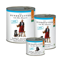 Dose Junior Geflügel Sensitive – Bio-Nassfutter mit Huhn, Pute, Ente, Gans, Gemüse und Haferflocken für junge Hunde ab der 10. Woche