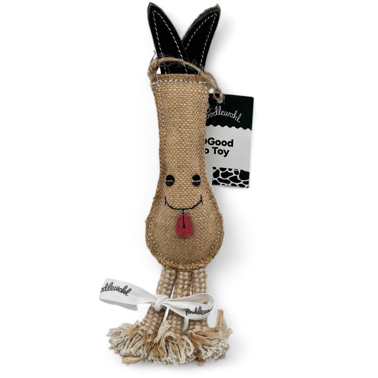Das DoGood Eco Toy "Lars der Lauch" ist ein umweltfreundliches Hundespielzeug aus 100 % natürlichen, biologisch abbaubaren Materialien wie Jute und Baumwolle. Es enthält kein Plastik, keine schädlichen Stoffe und fördert den Tierschutz durch Spenden an Tierheime.