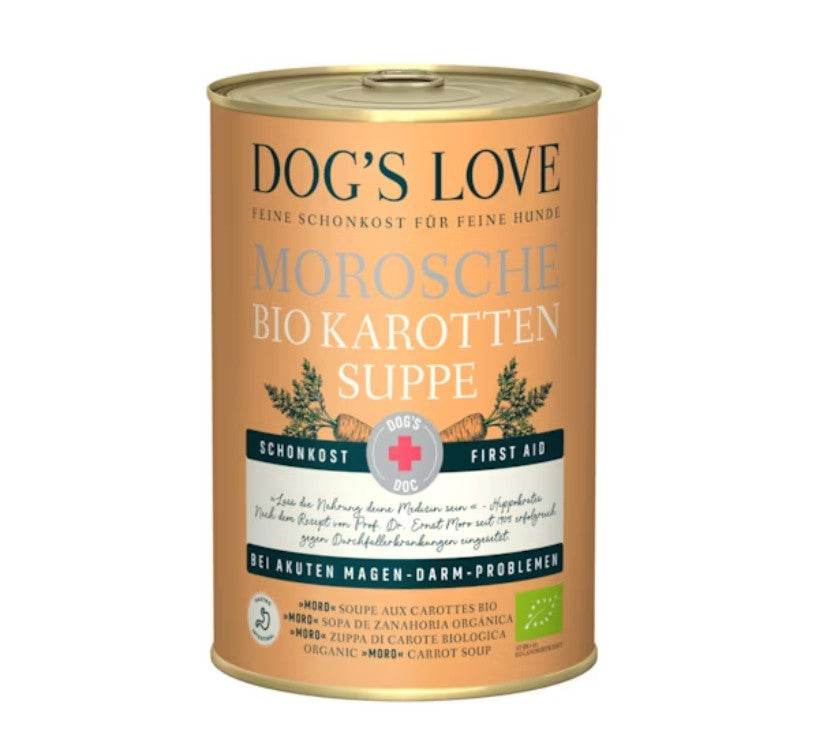 DOG'S DOC Morosche Karottensuppe für Hunde — natürliche Unterstützung bei Verdauungsproblemen, nährstoffreiche und schonende Rezeptur in Bio-Qualität, ideal für empfindliche Mägen.