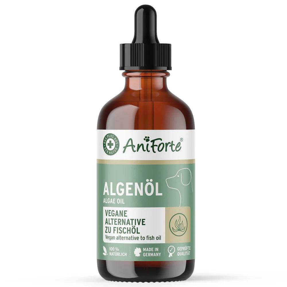 AniForte Algenöl – Vegane Alternative zu Fischöl, 100% natürliche, hochwertige Algenöl für Hunde, Katzen und Pferde.