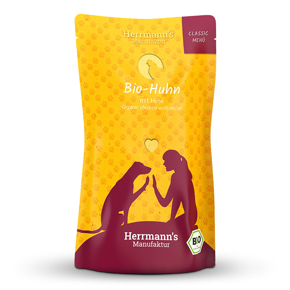 Herrmann’s Bio-Huhn mit Hirse – Hundefutter 130g