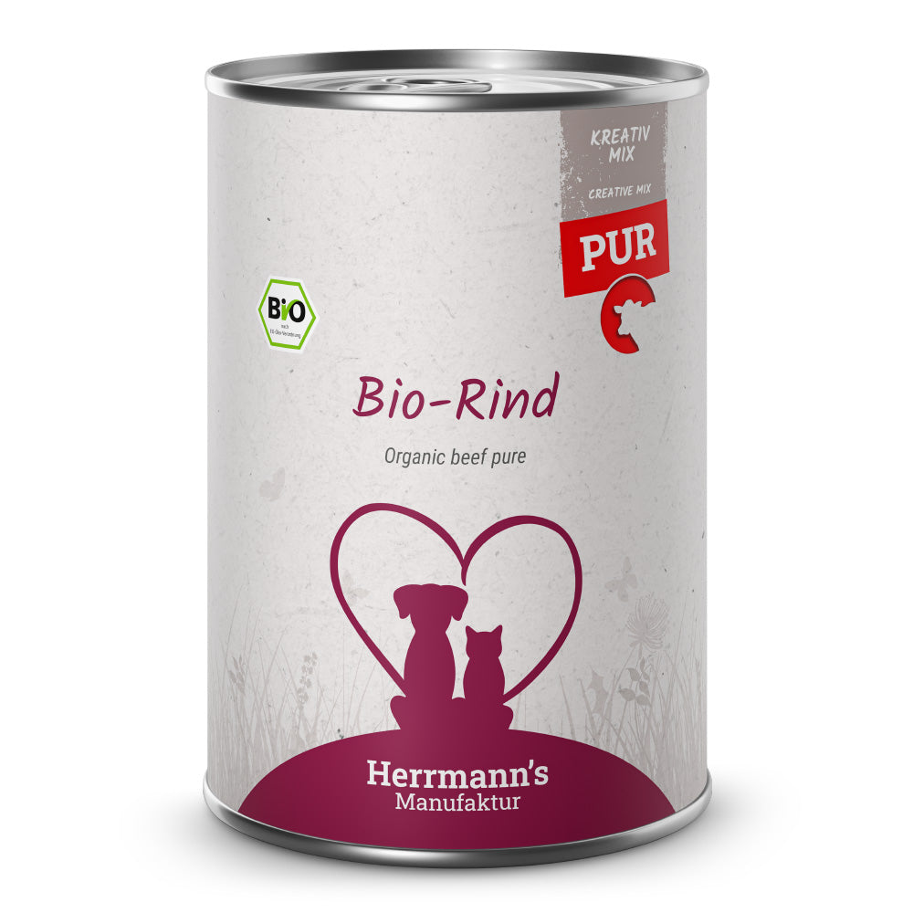 Herrmann’s Bio-Rind Reinfleisch – für Hunde & Katzen 400g