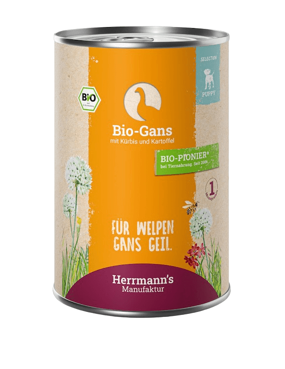 Herrmann’s Bio-Welpenfutter Gans – getreidefrei 400g