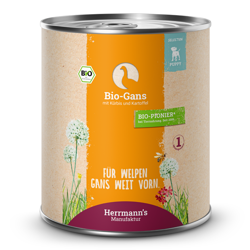 Herrmann’s Bio-Welpenfutter Gans – getreidefrei 800g