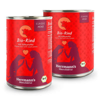 Herrmann’s Classic Bio-Rind mit Zucchini, Kürbis & Süßkartoffel – getreidefreies Ergänzungsfutter für Hunde in zertifizierter Bio-Qualität