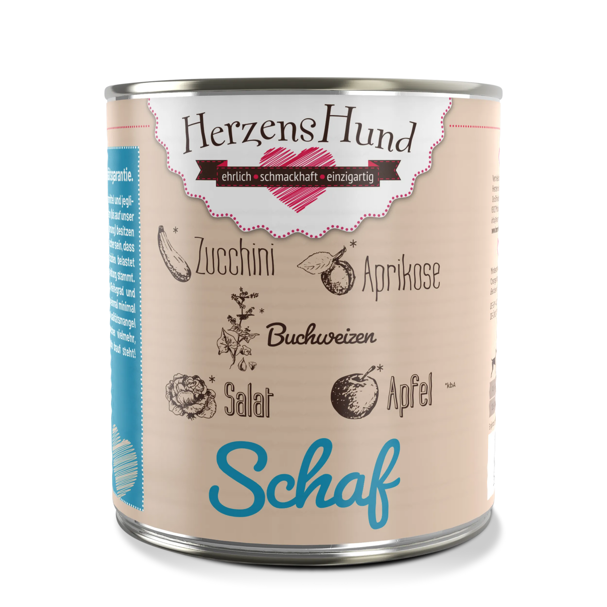 HerzensHund Schaf mit Bio-Gemüse – Nassfutter Hund 800g