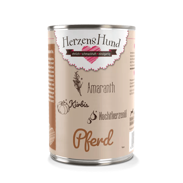 Herzenshund Hypoallergenes Pferd-Menü für sensible Hunde – mit Kürbis & Amaranth