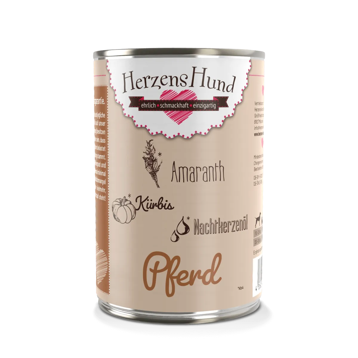 HerzensHund Pferd Sensitive Hundefutter 400g – sensitive Hundenahrung mit Pferd für empfindliche Hunde
