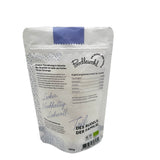 Rückseite der Verpackung vom Bio-Putensnack mit Apfel – Zutatenliste, Analysewerte und Bio-Zertifizierung sichtbar