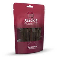 Herrmann's Stickis Ziege mit Kürbis – glutenfreier, gesunder Snack für ernährungssensible Hunde, mit hochwertiger Ziegenproteinquelle und nährstoffreichem Kürbis.