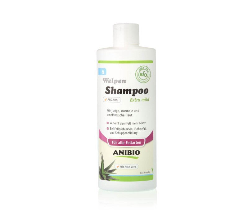 ANIBIO Shampoo für Hunde und Katzen – natürliches Pflegeshampoo mit Aloe Vera, Kamille und Totes Meer Salz, ideal bei empfindlicher Haut, Schuppen und Verfilzungen