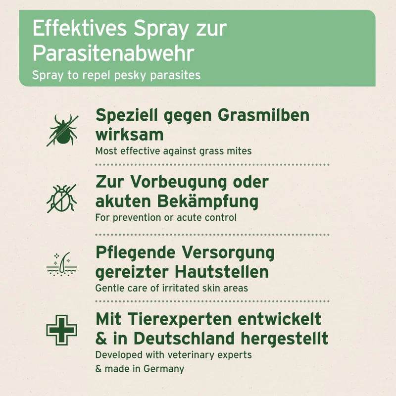 AniForte® Milben Spray – effektiver Schutz vor Grasmilben, Flöhen und anderen Parasiten bei Hunden