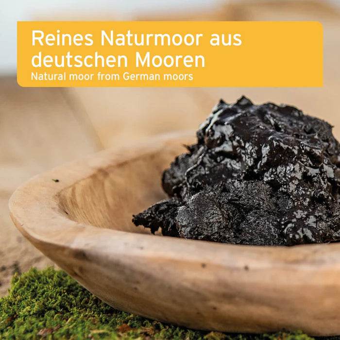 Reines Naturmoor in Holzschale – 100 % Naturprodukt aus deutschen Mooren mit hohem Gehalt an Huminsäuren zur Unterstützung von Verdauung und Immunsystem