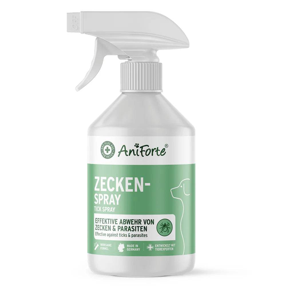 Aniforte® Zecken-Spray für Hunde, effektive Abwehr von Zecken und Parasiten.