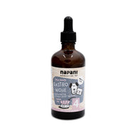 Flasche mit GastroWohl Magen Tinktur für Hunde und Katzen – alkoholfrei, enthält Kamille, Eibisch, Malvenblüten und Melisse zur Unterstützung der Magen-Darm-Gesundheit.