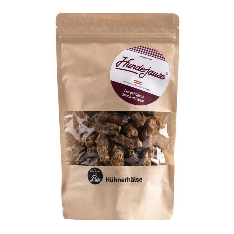 Bio-Hühnerhälse von Hundejause – schonend geräucherter, natürlicher Kausnack für Hunde mit Zahnpflege-Effekt, proteinreich und ohne Zusatzstoffe
