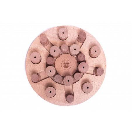 My Intelligent Dogs® MANDALA Spielvariante des Hundespielzeugs, mit symmetrischen Bahnen und verstellbaren Schwierigkeitsgraden zur Förderung der geistigen Ausdauer und Problemlösungsfähigkeiten bei Hunden.