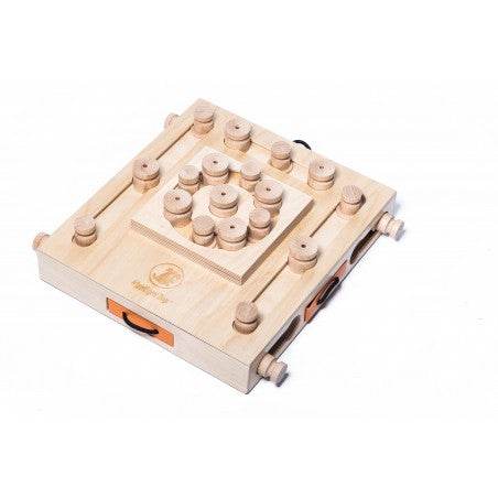 My ID Hunde Intelligenzspielzeug – Anspruchsvolles Geschicklichkeitsspiel für Hunde mit mehreren Walzen, Hüten und Schiebern, ideal zur Förderung der geistigen Auslastung und Problemlösungsfähigkeiten.