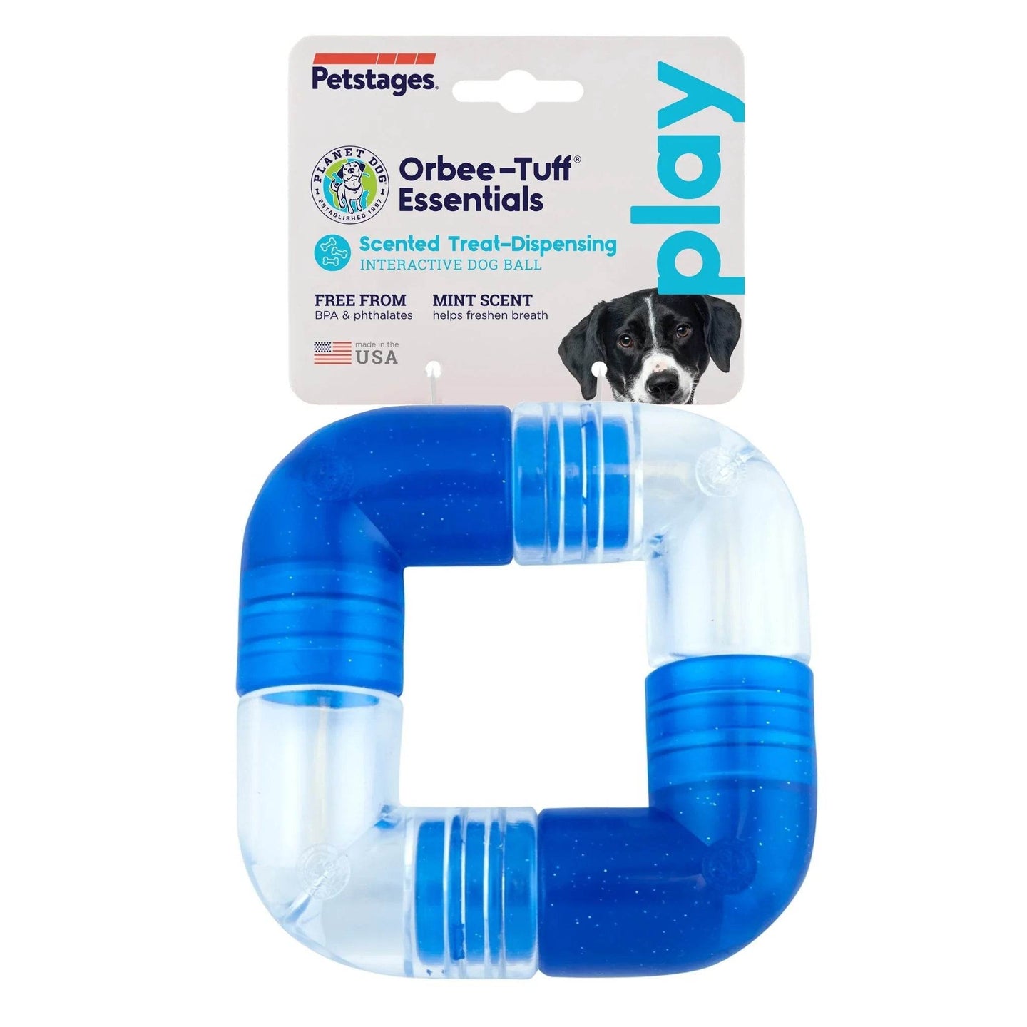Orbee Tuff Link von Planet Dog, ein modulares Hundespielzeug zur Förderung der geistigen Auslastung, mit Futterversteck und erweiterbarem Stecksystem für clevere Hunde.