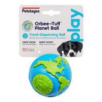Orbee-Tuff® Orbee Ball von Planet Dog – robuster, minzduftender Hundeball mit Leckerli-Öffnung, schwimmfähig und biologisch abbaubar, ideal für Spielspaß an Land und im Wasser.


