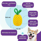 Planet Dog Dental Pineapple – 2-in-1 Kauspielzeug zur Zahnpflege und Leckerli-Befüllung für Hunde, aus robustem und zahnfreundlichem Material, BPA-frei und mit Traubenduft.