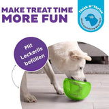 Intelligentes Hundespielzeug "Planet Dog Orbee Tuff Lil' Snoop" mit Leckerli-Öffnung und Minzöl-Aroma zur Förderung des Denkvermögens von Hunden.