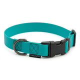 Treusinn Biothane Halsband 25mm Super Stay in Türkis – langlebiges, wasserfestes Hundehalsband aus recyceltem Biothane® mit robustem Klickverschluss
